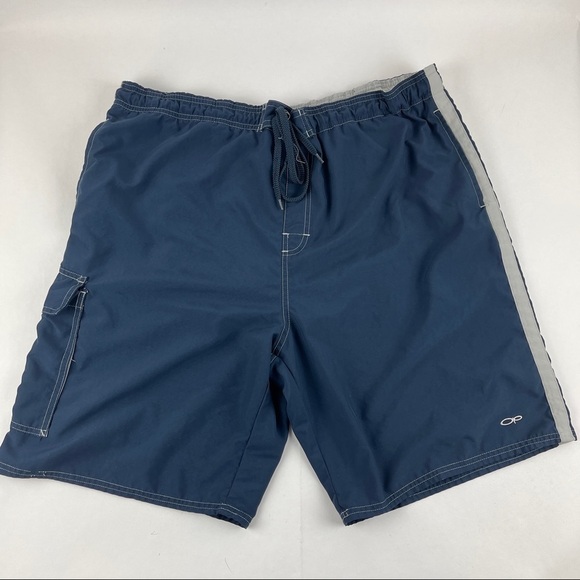 OP Swim Trunks Mens XL Blue Pockets - Picture 1 of 10